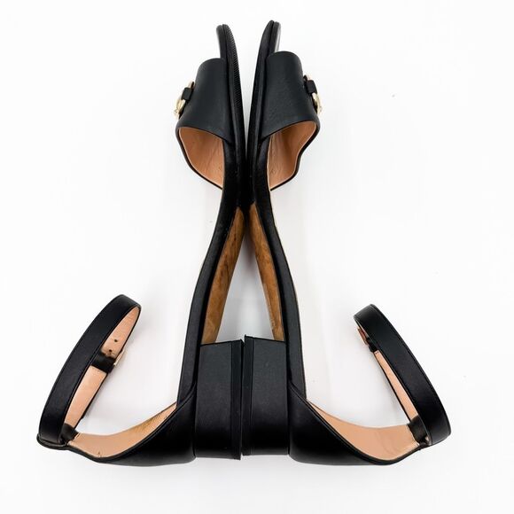 Gucci Horsebit Black Leather Sandals Low Heel Size 37.5, 7.5 - Picture 12 of 15